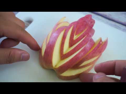How to Make an Edible Apple Swan! Cutest Arts with Apple Fruit Decorating, Cutting & Serving