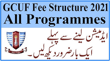 GCUF Fee Structure 2021 M.A/MSC/MPhil/MS/PhD Programmes | GCUF UNIVERSITY FEE STRUCTURE ALL PROGRAM