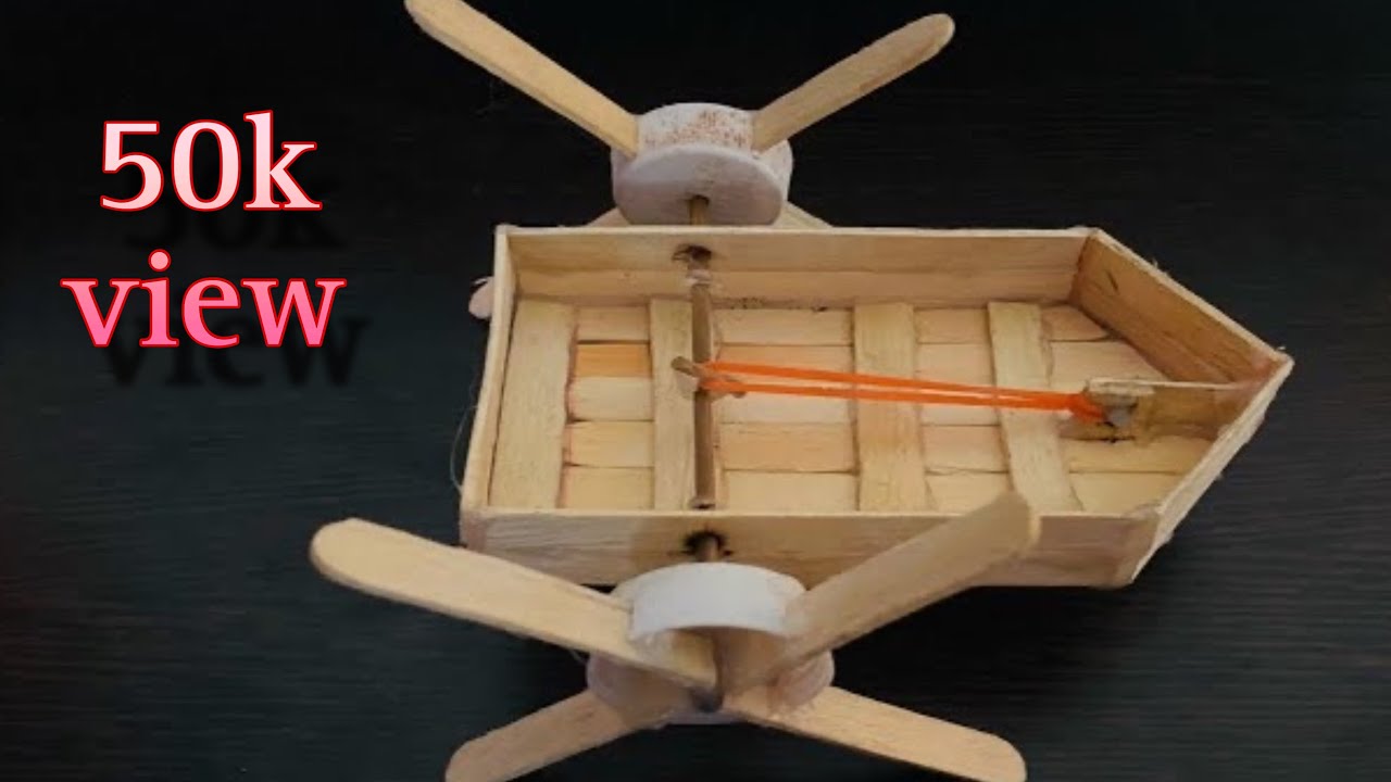 DLY BOAT MAKE High Speed Stick elastic rubber band Boat Plastic