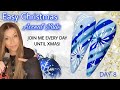 🎁 Easy Christmas Nail Art Design | Blue Candy Cane Stripe | Snowflake Nails | Madam Glam Advent