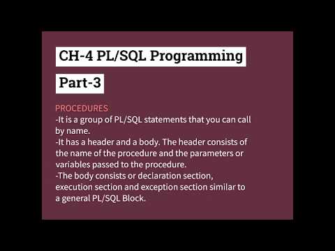 CH 4 PL SQL Programming Part 3