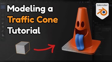 Modeling a Funny Traffic Cone Character in Blender Tutorial in 18 min