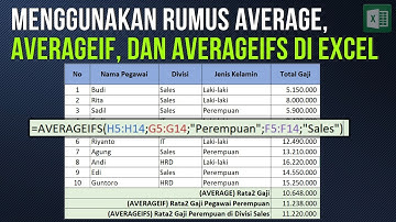 Menggunakan Rumus Average, AverageIf, dan AverageIfs di Excel