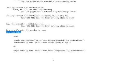 Error inflating class com google android material navigation NavigationView after migration to Andro