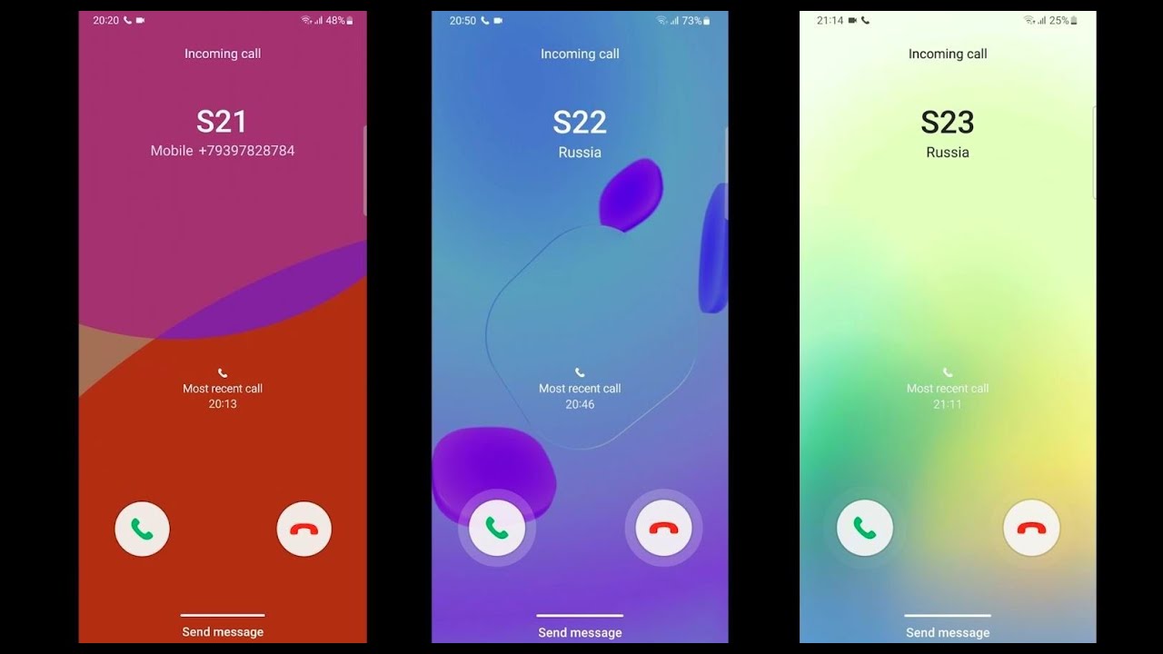 Samsung Galaxy S21 vs Galaxy S22 vs Galaxy S23 Calls (Screen