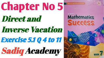 | Exercise 5.1 | Question 4 to 11 |  Class 7 | Direct and inverse Variation |