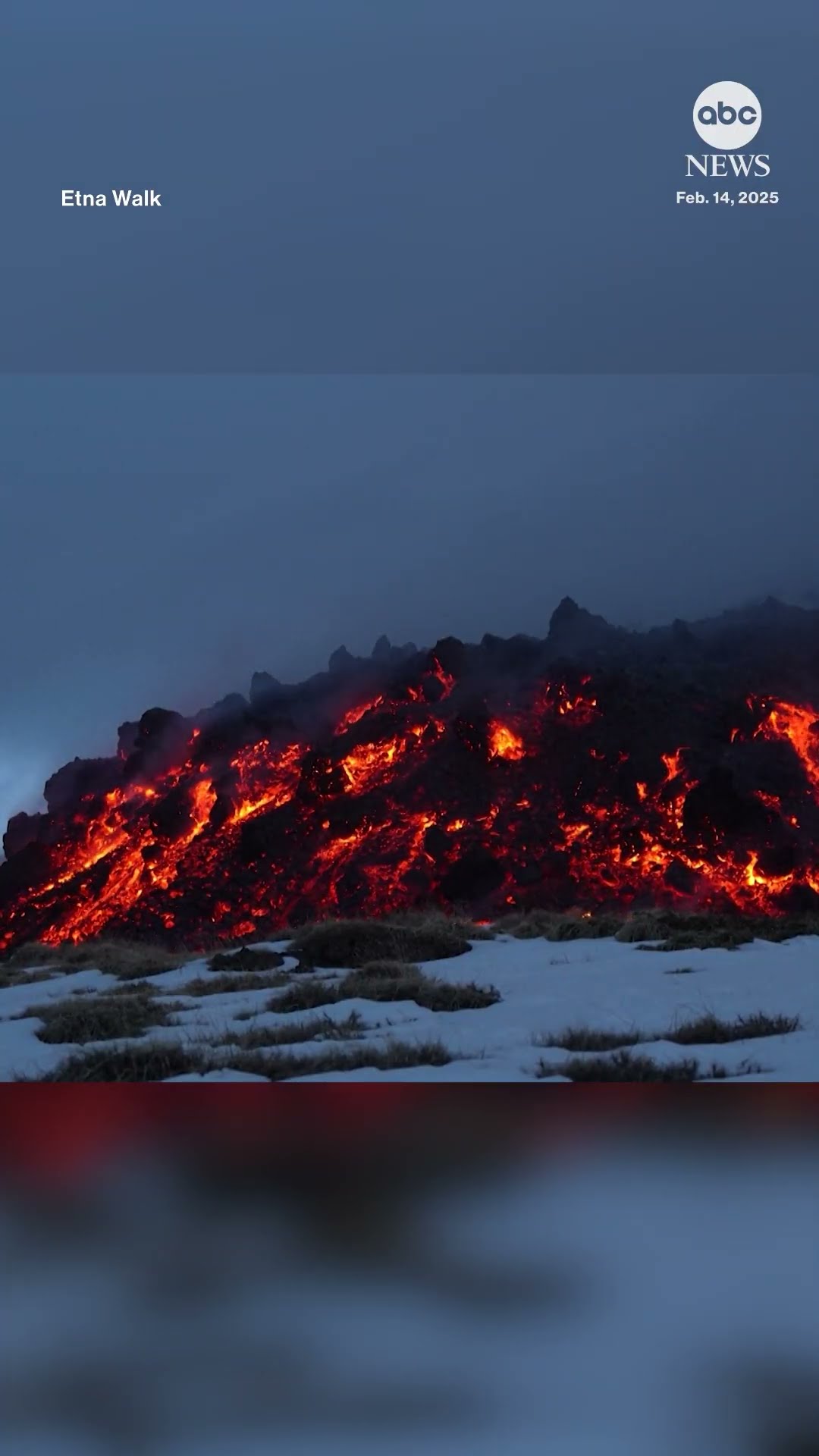 Lava cascades from Italy's Mount Etna