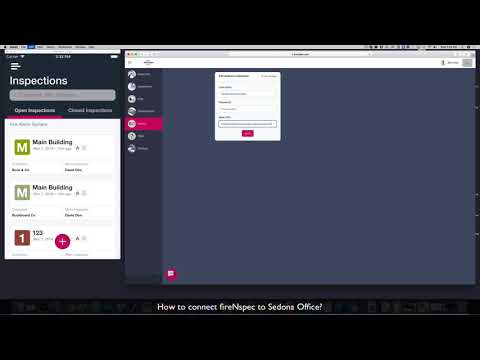 fireNspec -  How do I connect to Sedona Office?