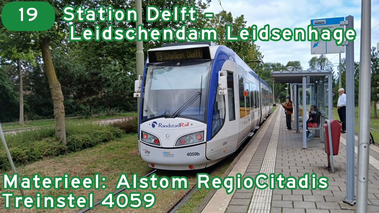 Rit met de HTM RegioCitadis #4059 op lijn 19 van Station Delft naar Leidschendam Leidsenhage
