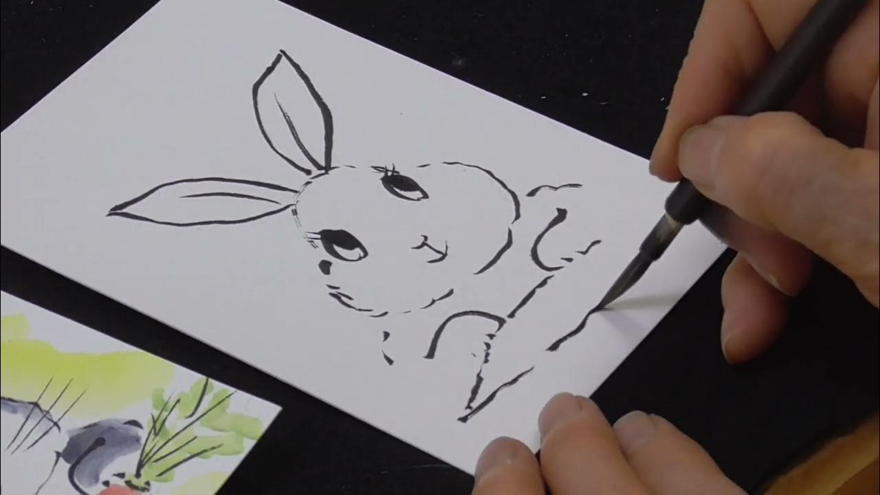 絵手紙入門 楽しく簡単に四季を描こう うさぎの年賀状 Youtube