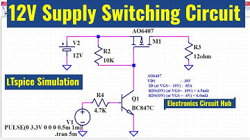 LTSpice 12V Supply Switching Circuit | Simulation