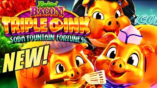 BRAND SPANKING NEW!! RAKIN' BACON TRIPLE OINK (SODA FOUNTAIN FORTUNES) Slot Machine (AGS)