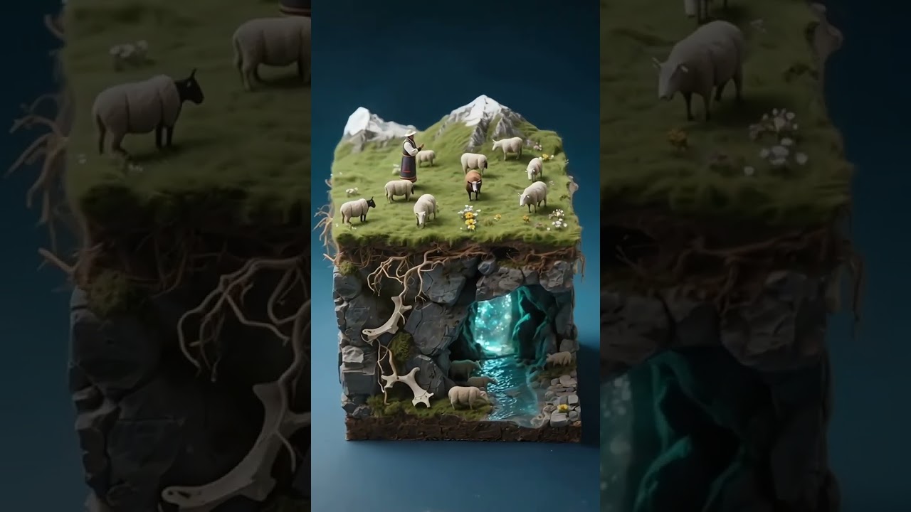 Hyper Realistic Diorama of Alpine Meadow 