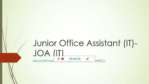 Computer Fundamental - III  | HPSSC Junior Office Assistant (IT) - JOA IT