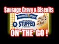 Sausage Gravy STUFFED Biscuits - Breakfast On The Go! - WHAT ARE WE EATING? - The Wolfe Pit