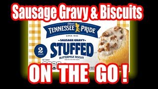 Sausage Gravy STUFFED Biscuits - Breakfast On The Go! - WHAT ARE WE EATING? - The Wolfe Pit