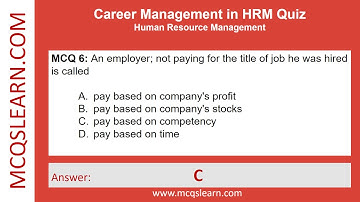 Career Management Quiz PDF | Career Management Questions Answers | BBA HRM Class 9-12 Ch 2 Quiz App