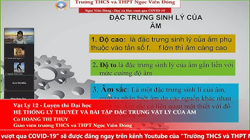 Vật lý 12 - Các dạng bài tập của Sóng âm - Luyện thi Đại học | THCS và THPT Ngọc Viễn Đông