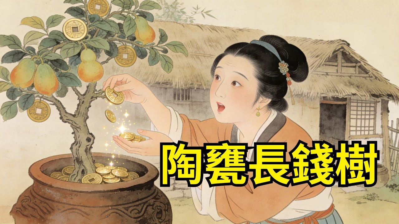 寡婦替亡夫還債，洗衣至指裂血流。某日河中漂來壹破陶甕，她洗淨當水缸用。三日後甕底生青苔，長成壹株會結銅錢的搖錢樹，每摘壹枚，次日再生！【故事便利店】#民間故事#傳統故事#故事頻道#聽書#睡前故事#情感