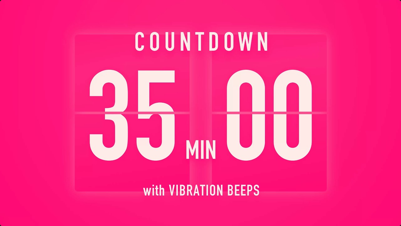 35 Minute Countdown Timer 💓 Flip Clock with Vibration Beeps - YouTube