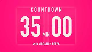 35 Minute Countdown Timer 💓 Flip Clock with Vibration Beeps