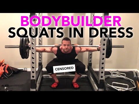 Bodybuilder Squats in a Dress | Tiger Fitness - Bodybuilder Squats in a Dress | Tiger Fitness