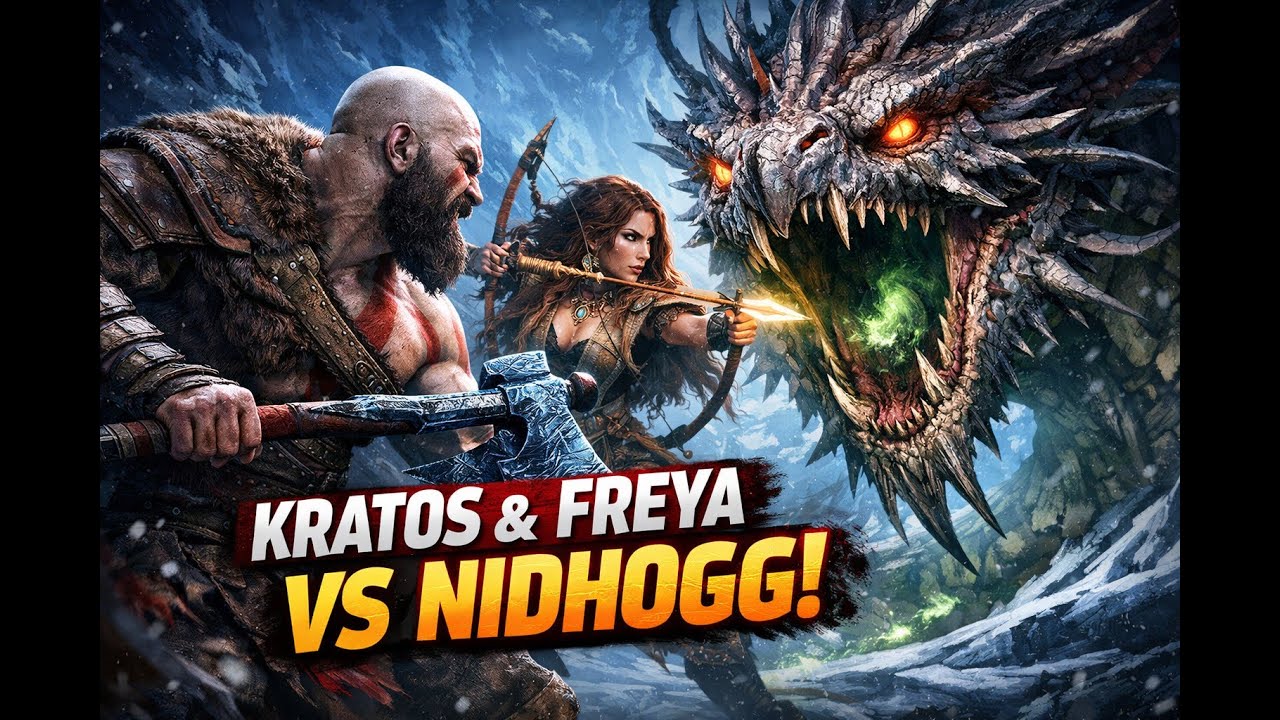 Kratos & Freya vs Nidhogg 🔥 Epic Boss Fight | God of War Ragnarök - YouTube