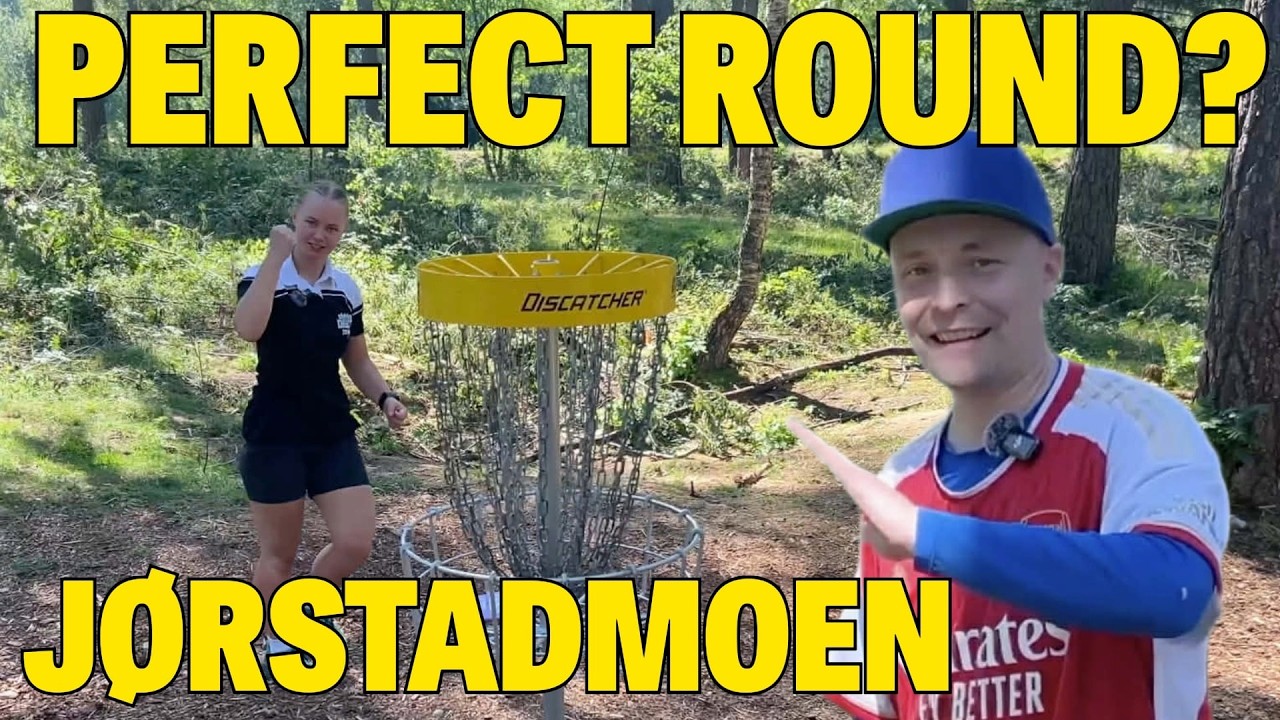 Discgolferen og Matilde Dvergedal spiller pargolf på Jørstadmoen.