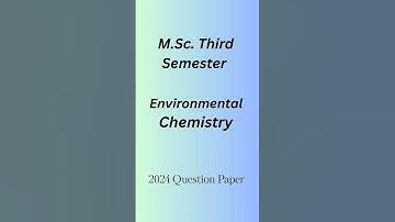 M.Sc. 3rd sem Environmental Chemistry 2024 question paper BU Bhopal #exam #msc #chemistry #books