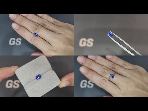Sapphire Cornflower Blue cushion cut 1.02 carats, Sri Lanka Video  № 1