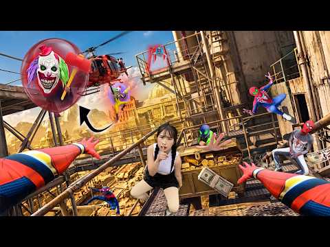 7 SPIDERMAN Vs SMILING WOMAN REAL LIFE ESCAPE 444.0 (Horror Parkour Pov Short) | Epic POV