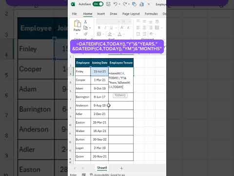 Calculate Employee Tenure