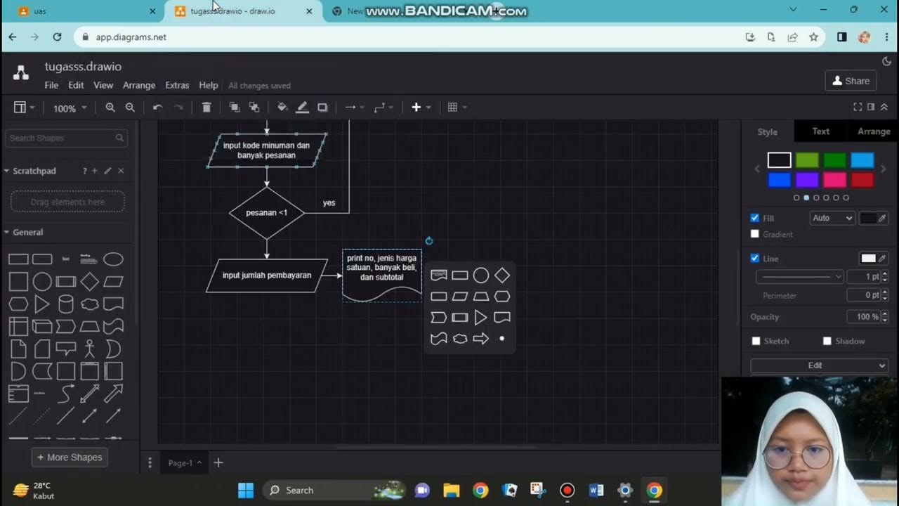 alur flowchart menu makanan - YouTube