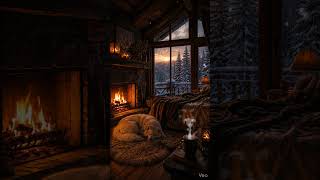 🏠 Refugio de Invierno Parte 2 Noche acogedora en la montaña 🏔️ Cozy Fireplace Ambience | Chimenea 4k