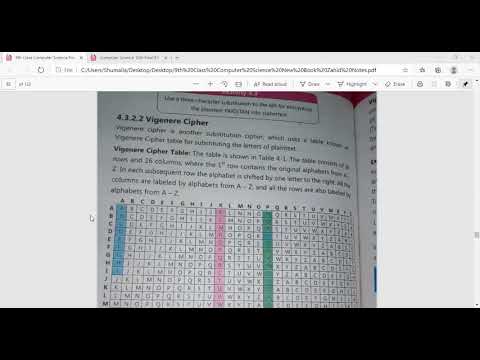 computer new course vigenere cipher class9
