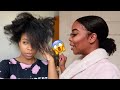 SLEEK LOW BUN ON SHORT TYPE 4 HAIR  | ONLY USING 2 PRODUCTS 😱