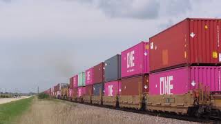 Eastbound Union Pacific stack train at Mechanicsville, IA. - Sunday, August, 29, 2021