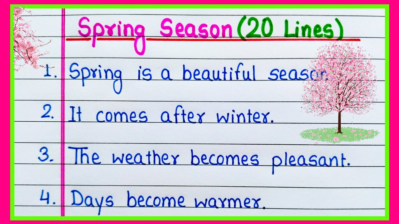 20 lines on Spring Season in English | Essay on Spring Season 20 lines | Spring Season 