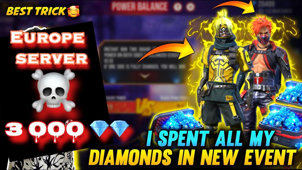 💎POWER BALANCE EVENT DETAILS FREE FIRE🔥| GOT FLASHING SPADE | POKER MP40 | EUROPE SERVER FREEFIRE