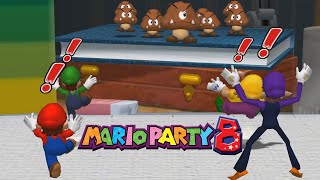 Mario Party 8 - All 2 Vs 2 Minigames - Mario & Luigi Vs Wario & Waluigi