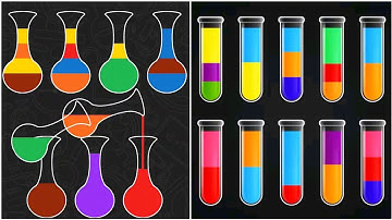 Color Sort Water Pouring Gameplay 23,  Android Games ios Walkthrough Simulator Think Brain Puzzle