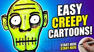 Drawing easy creepy cartoons  (tutorial)
