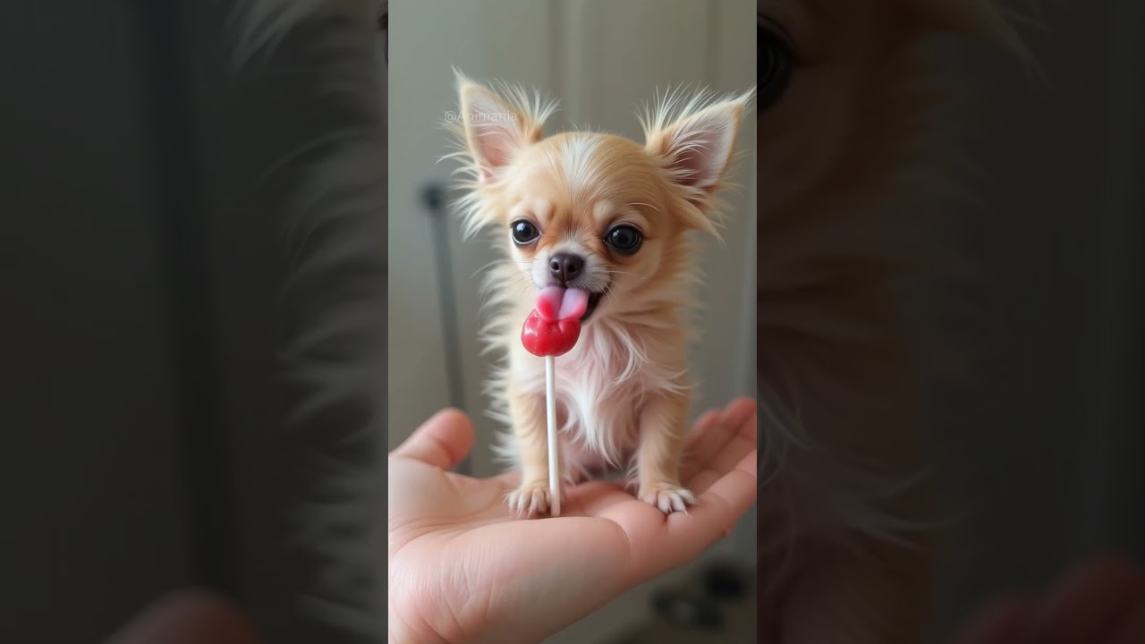 Puppy wants the candy! 🍭 