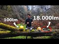 😮 LINTERNA de 100 LM vs 18.000 LM⁉️ (Iluminando una CUEVA ENTERA 🫠)