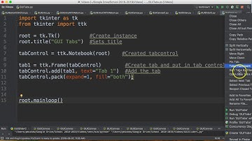 PYTHON3 TKINTER - GUI TABS
