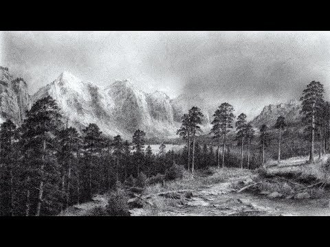 How To Draw A Mountain Landscape With Trees?