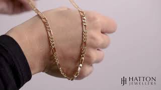 9ct Yellow Gold Solid Italian Made Figaro Chain - 5mm - 16" - 30"