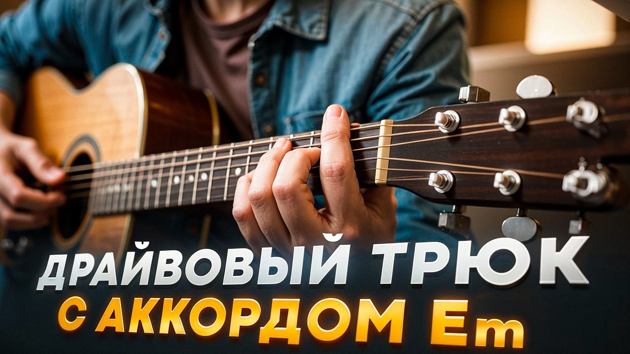 Недавно взял гитару в руки, а уже хочется вытворять!? Крутой трюк с самым простым гитарным аккордом!