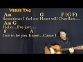 Hello (Lionel Richie) Guitar Cover Lesson in Am with Chords/Lyrics