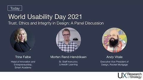 UXRS November 2021 - World Usability Day: Trust, Ethics and Integrity in Design